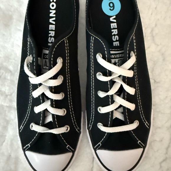 NEW Converse all star dainty mule slipon Sneakers black and white womens size 6. - Picture 3 of 7